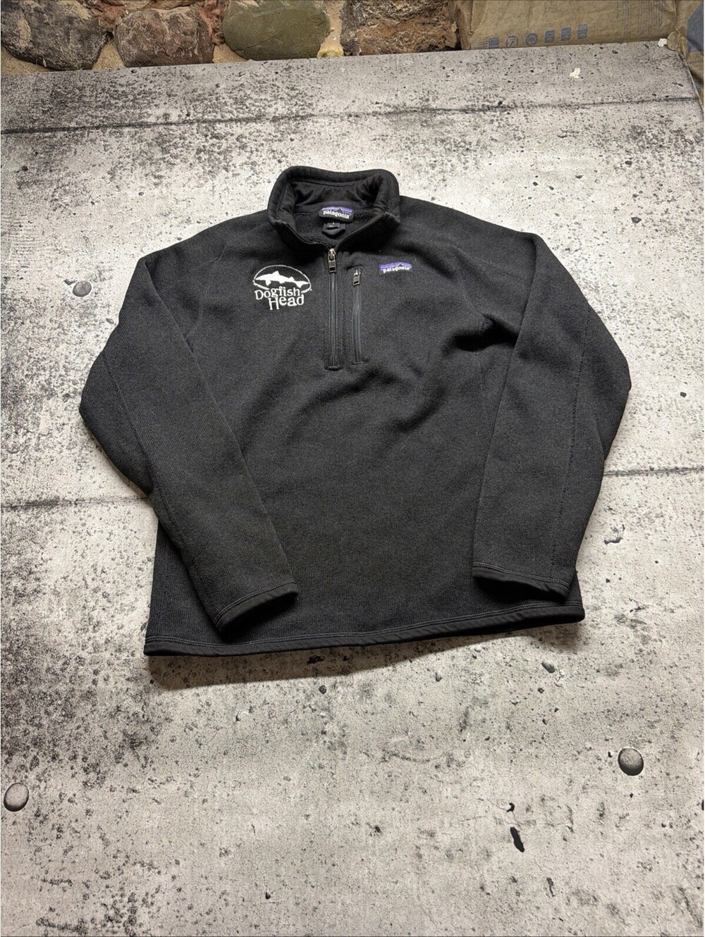 Patagonia Black Better Sweater Quarter Zip Sweater Men's Sz S Company Logo